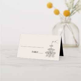 Tarjeta De Asiento El Boda de la torre de Champagne
