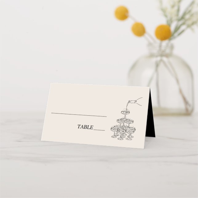 Tarjeta De Asiento El Boda de la torre de Champagne (Anverso)