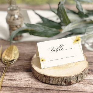 Tarjeta De Asiento El Boda floral de la gracia de la hora de oro dobl