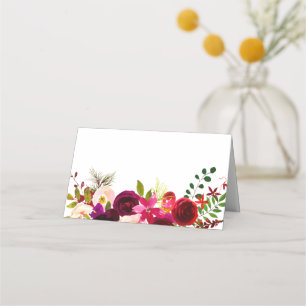 Tarjeta De Asiento El Boda morado del Boho Rojo Borgoña todo el tiemp