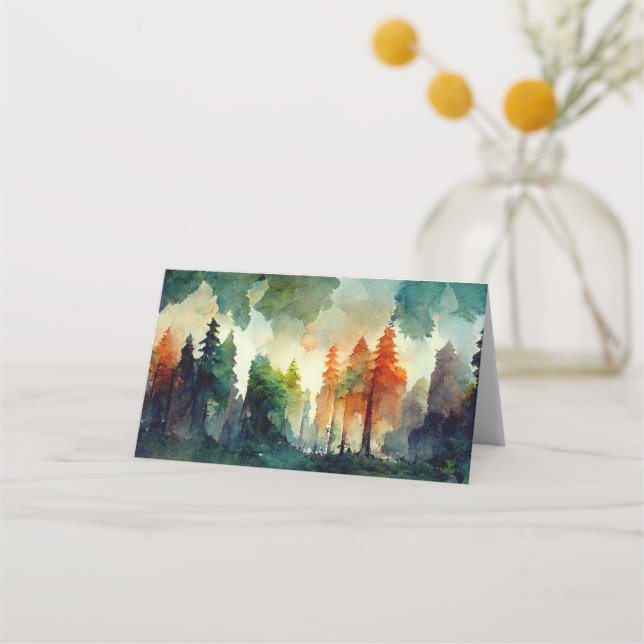 Tarjeta De Asiento El bosque (naturaleza) (Reverso)