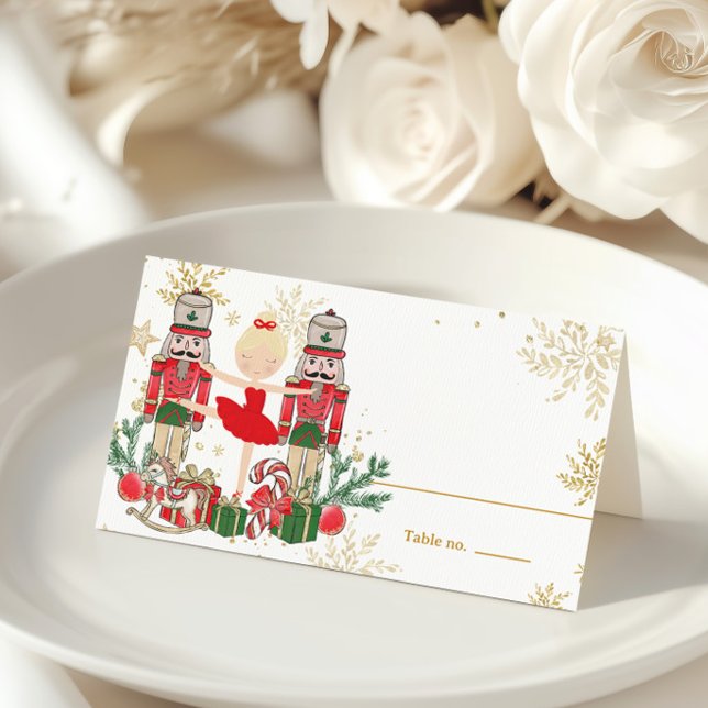 Tarjeta De Asiento El Cascanueces Ballet de Navidad Tutú Rojo Rubio (Subido por el creador)