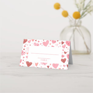 Tarjeta De Asiento El día de San Valentín de Corazón Rojo Rosa Cute d