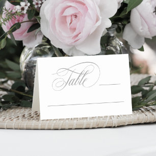 Tarjeta De Asiento El guión elegante florece en gris