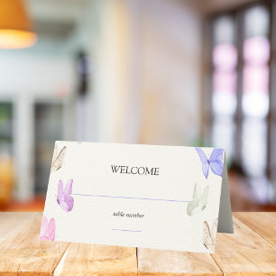 Tarjeta De Asiento Él me da mariposas en el estómago Desayuno Nupcial