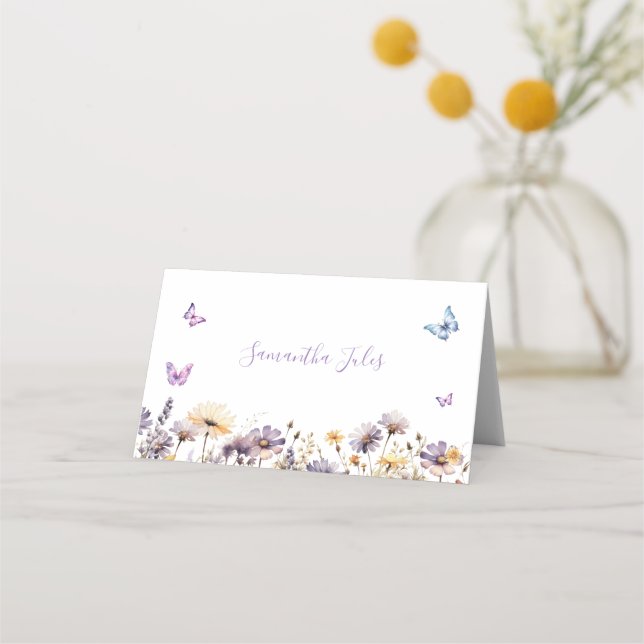 Tarjeta De Asiento Él me da mariposas en el estómago Desayuno nupcial (Anverso)