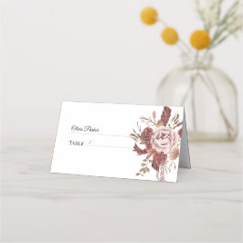 Tarjeta De Asiento El otoño rústico florece la acuarela