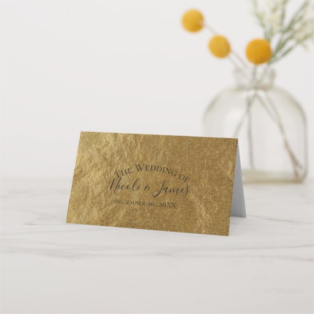 Tarjeta De Asiento El Relieve metalizado Gold Leaf se parece a la mes (Anverso)