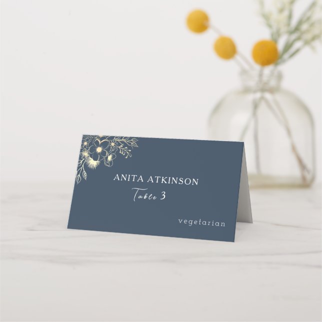 Tarjeta De Asiento Elección de comida de boda (Anverso)