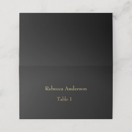 Tarjeta De Asiento Elegant Black & Gold Place card