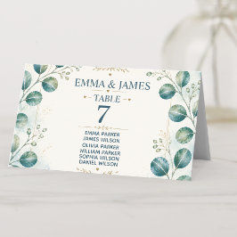 Tarjeta De Asiento Elegant Blue Eucalyptus 