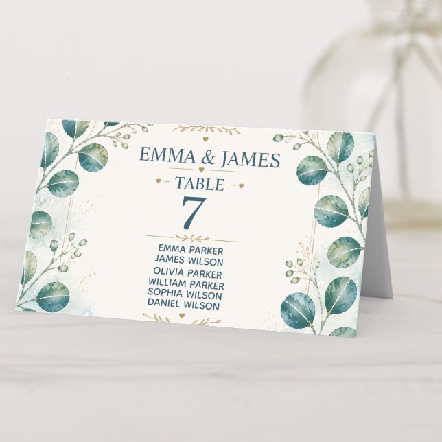 Tarjeta De Asiento Elegant Blue Eucalyptus  (Subido por el creador)