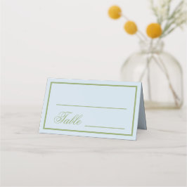 Tarjeta De Asiento Elegant Blue Green Wedding