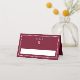 Tarjeta De Asiento Elegant Burgundy Wedding