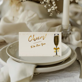 Tarjeta De Asiento Elegant Champagne New Year's Eve