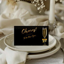 Tarjeta De Asiento Elegant Champagne New Year's Eve