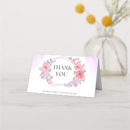 Tarjeta De Asiento Elegant Floral Thank You Card  