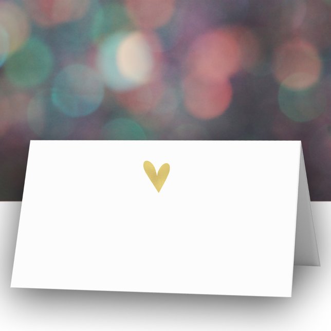 Tarjeta De Asiento Elegant Gold Heart Wedding Place Cards (Subido por el creador)