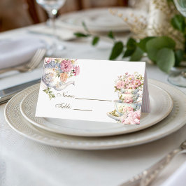 Tarjeta De Asiento Elegant Hight Tea Vintage Name Place Card