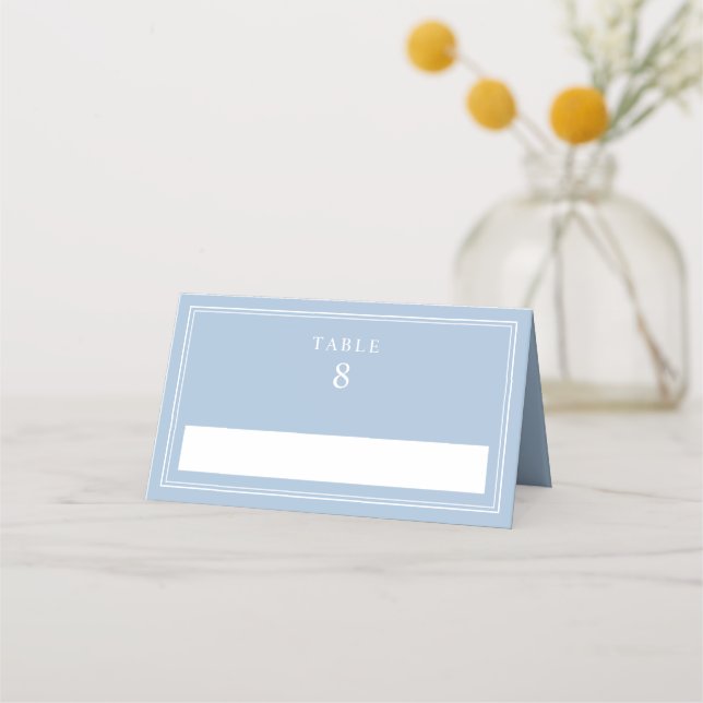 Tarjeta De Asiento Elegant Powder Blue Wedding (Anverso)