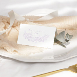 Tarjeta De Asiento Elegant Purple Victorian Wedding