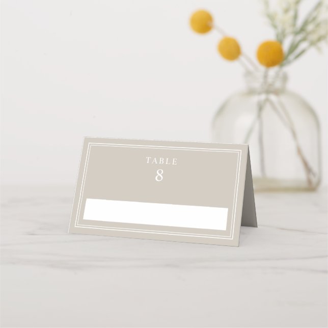 Tarjeta De Asiento Elegant Raupe Wedding (Anverso)