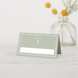 Tarjeta De Asiento Elegant Sage Green Wedding