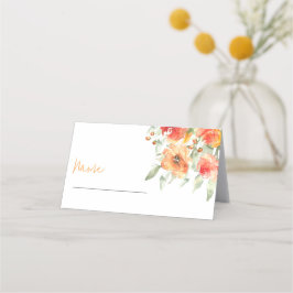 Tarjeta De Asiento Elegante acuarela Apricot Floral