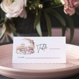 Tarjeta De Asiento Elegante acuarela Boda Jardín