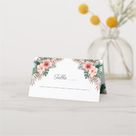 Tarjeta De Asiento Elegante acuarela Boda tropical floral