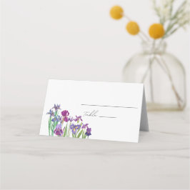 Tarjeta De Asiento Elegante acuarela Iris floral boda
