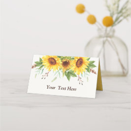 Tarjeta De Asiento Elegante acuarela Sunflowers Rústico Boho Boda