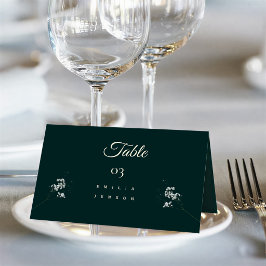 Tarjeta De Asiento Elegante Ajeno Verde Esmeralda para Boda