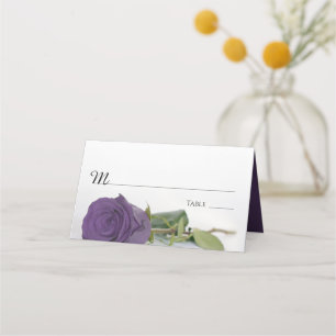 Tarjeta De Asiento Elegante Amethyst Purple Rosa Boda Escritura