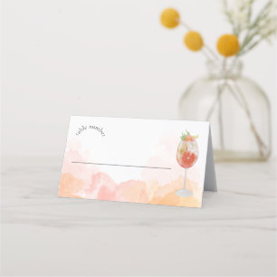 Tarjeta De Asiento Elegante Aperol Spritz con Acuarela Desayuno Nupci