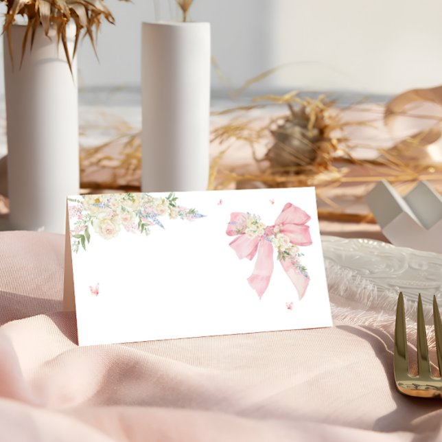 Tarjeta De Asiento Elegante Arco Floral Rosa  (Subido por el creador)