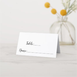 Tarjeta De Asiento Elegante asiento de mesa de Boda de guión negro