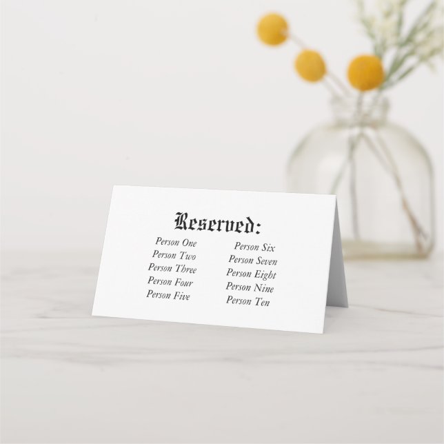 Tarjeta De Asiento Elegante asiento de mesa de Boda reservada rusa (Anverso)