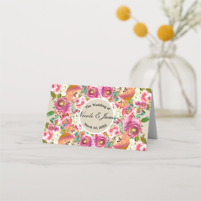 Tarjeta De Asiento Elegante asiento de mesa de Kraft de Moda rústica  (Anverso)
