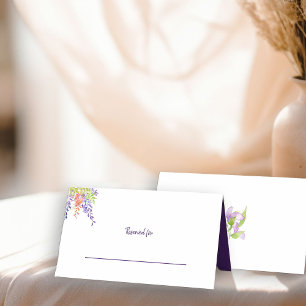 Tarjeta De Asiento Elegante asiento reservado de Wisteria Púrpura