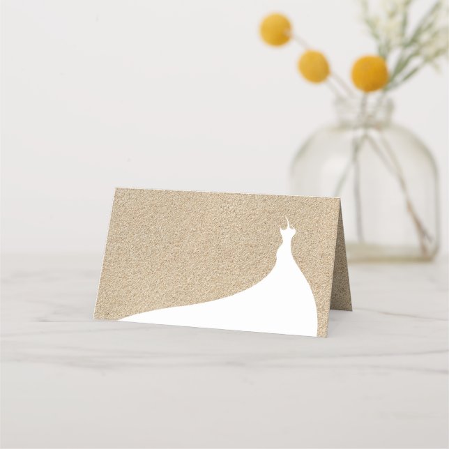 Tarjeta De Asiento Elegante Beach Bridal Shower Place Card blanco (Anverso)