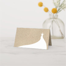 Elegante Beach Bridal Shower Place Card blanco