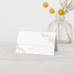 Tarjeta De Asiento Elegante bifurcación de hojas tabla Boda de oro bo