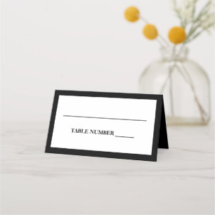 Tarjeta De Asiento Elegante Blanco y Negro