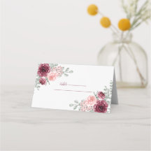 Elegante Boda Aquarela de Rosa Burgundy y Rosa
