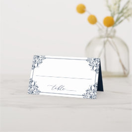 Tarjeta De Asiento Elegante Boda azul de la Marina Vintage Classic Pl