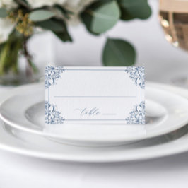 Tarjeta De Asiento Elegante Boda azul turquesa Vintage Classic