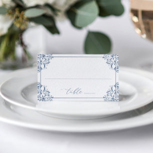 Tarjeta De Asiento Elegante Boda azul turquesa Vintage Classic