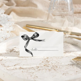 Tarjeta De Asiento Elegante Boda Black Bow