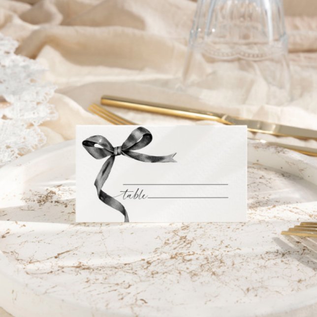 Tarjeta De Asiento Elegante Boda Black Bow (Subido por el creador)